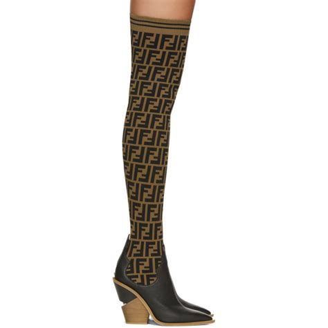 fendi black sock boots|fendi high heel boots.